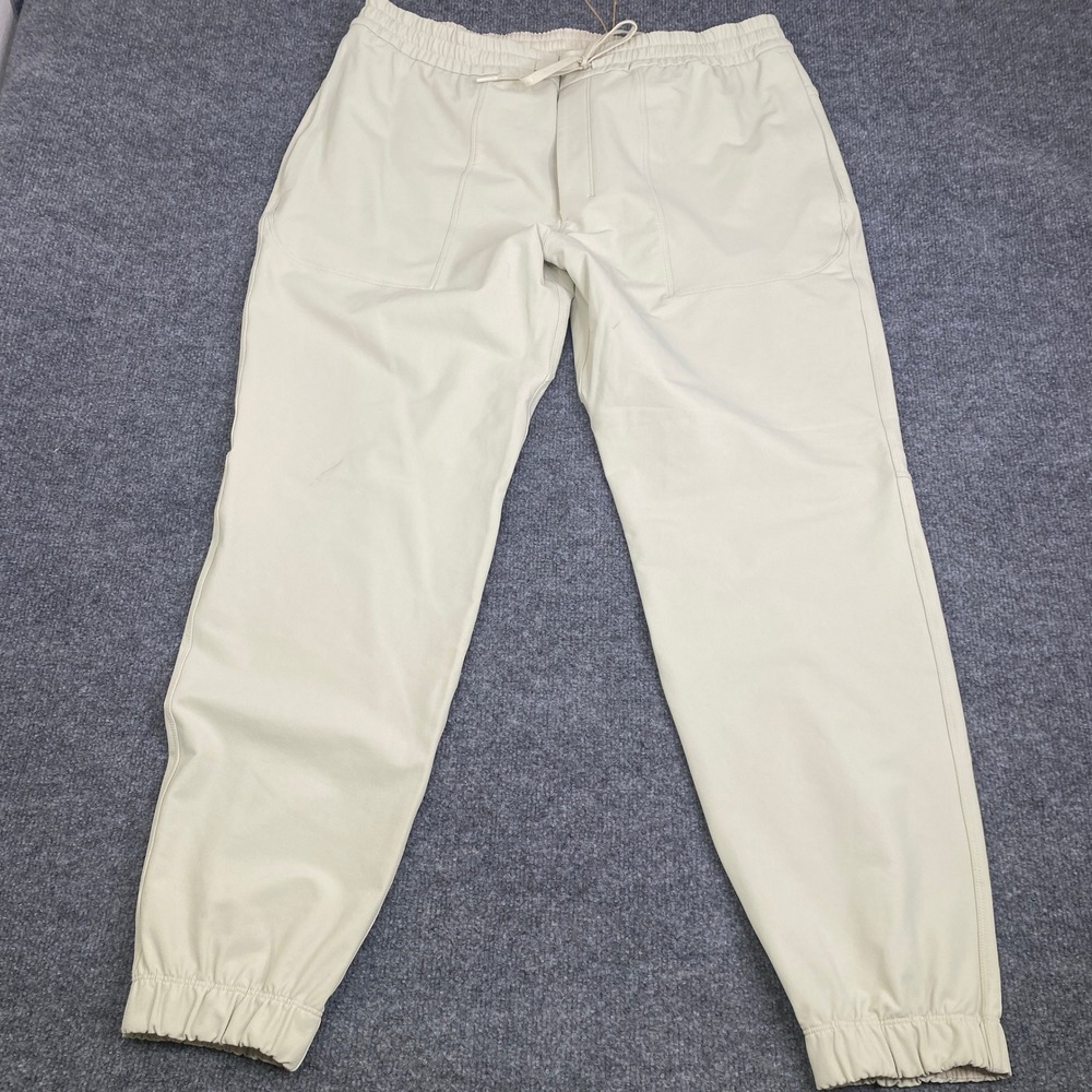 Lululemon Lab Mens Joggers XXL Cream Bone Stretch Nylon Tapered Training Pants